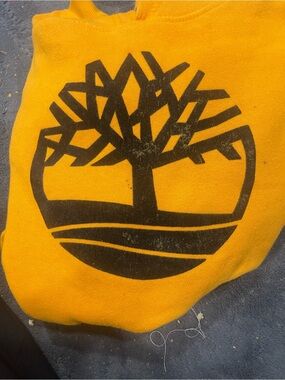 Yellow Sweatshirt with Black Tree Logo timberland
